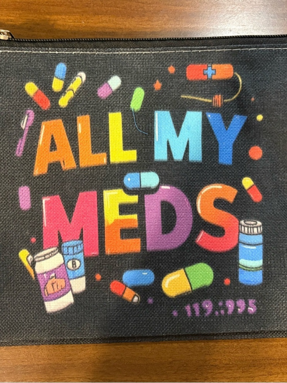 2 Funny Black Canvas Zip Pouches - Picture 5 of 5